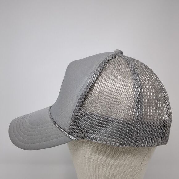 Letter P Snapback Trucker Hat Gray OS Adjustable Embroidered Mesh Back Rope Otto - Picture 3 of 8